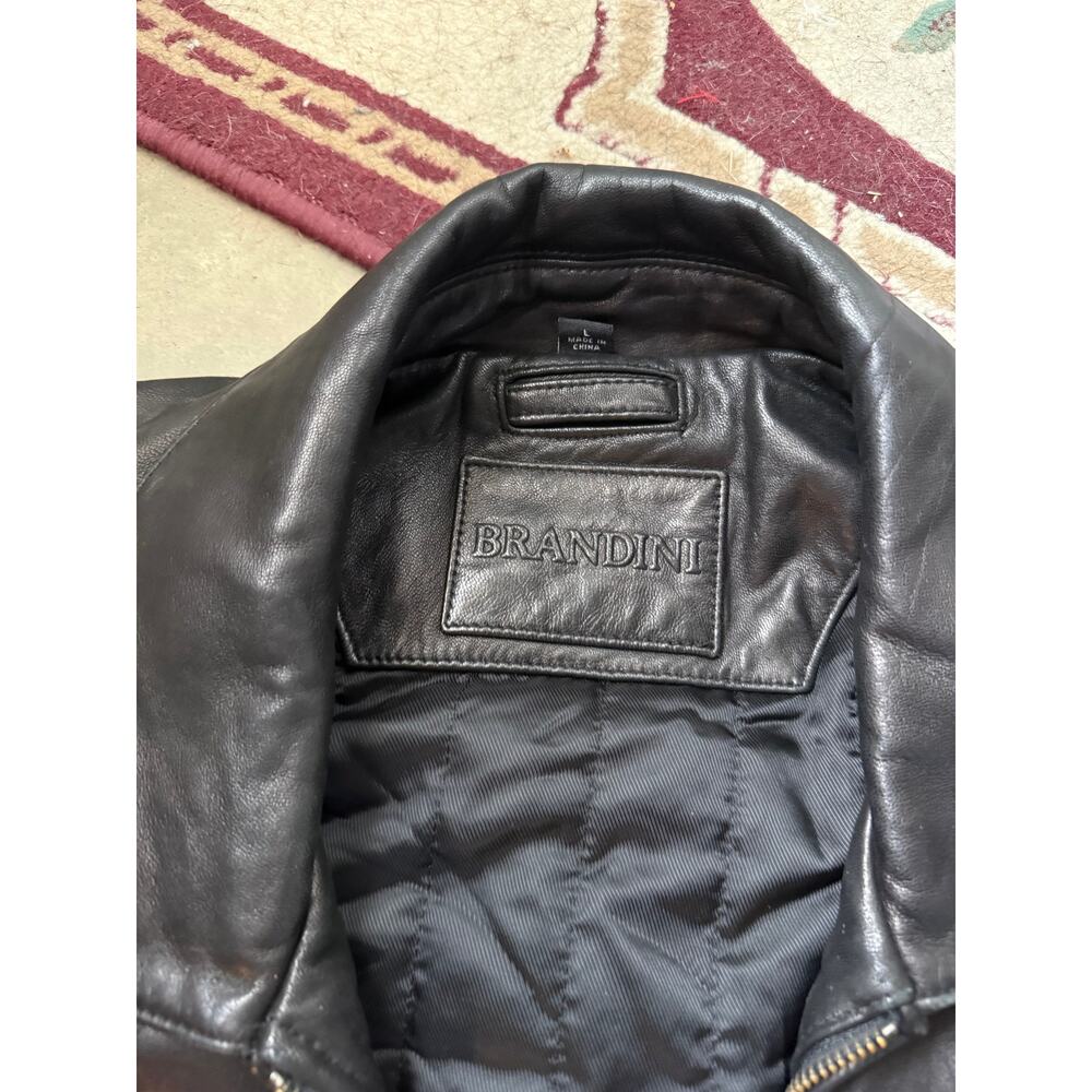 Brandini Black Vintage Leather Coat - Picture 4 of 5